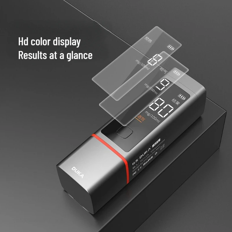 (image for) DUKA Portable Alcohol Tester Non-contact Breath Analyzer LCD Digital Display Rechargeable High-precision Alcohol Tester Tool