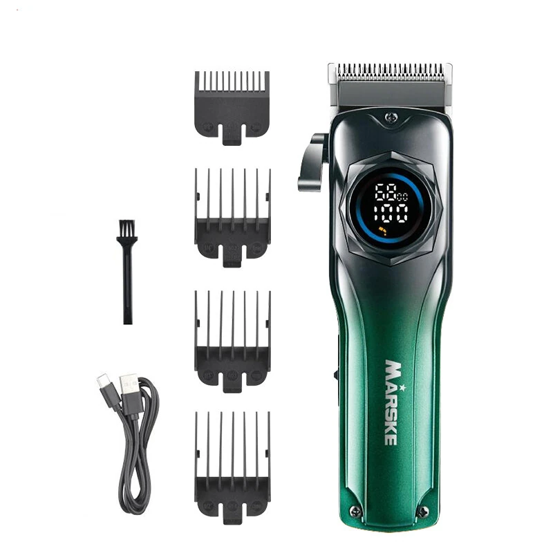 (image for) MARSKE Professional Hair Clipper Stainless Steel Blade Sharp Cutting High Power Low Noise LED Digital Display Rechargeable Adjustable